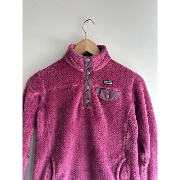 Patagonia Fleece Pullover Snap-T Pink Girls' Size M (10) Jacket - Picture 2 of 7